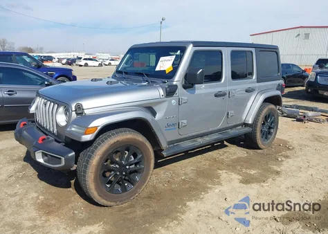 2021 Jeep Wrangler 4Xe Unlimited Sahara 4X4 z USA, uszkodzony, nr VIN 1C4JJXP63MW742836